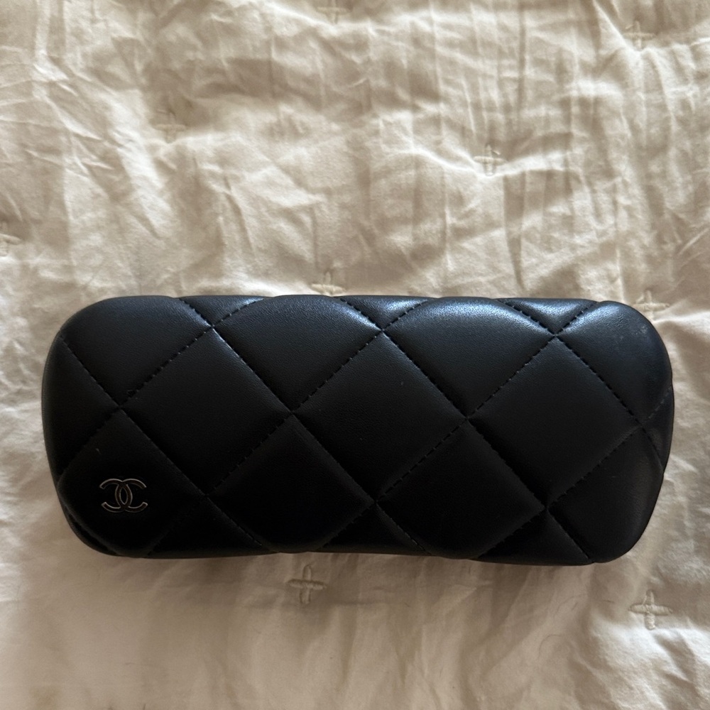 CHANEL Black Quilted sunglasses case